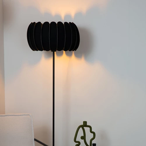 Lucide SPENCER - Lampadaire - Ø 40 cm - 1xE27 - Noir - ambiance 1